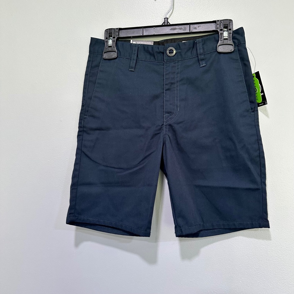 Volcom Frickin Chino Shorts Youth Size 28 DNV Blue Modern Straight